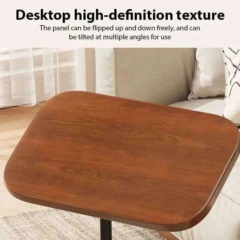 Adjustable Lift Workstation Desk for Small Spaces and Home Office-Walnut