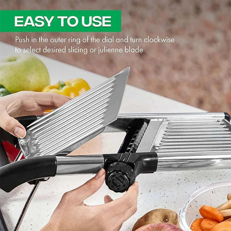 Adjustable Mandoline Slicer Stainless Steel Vegetable Cutter-Default Title