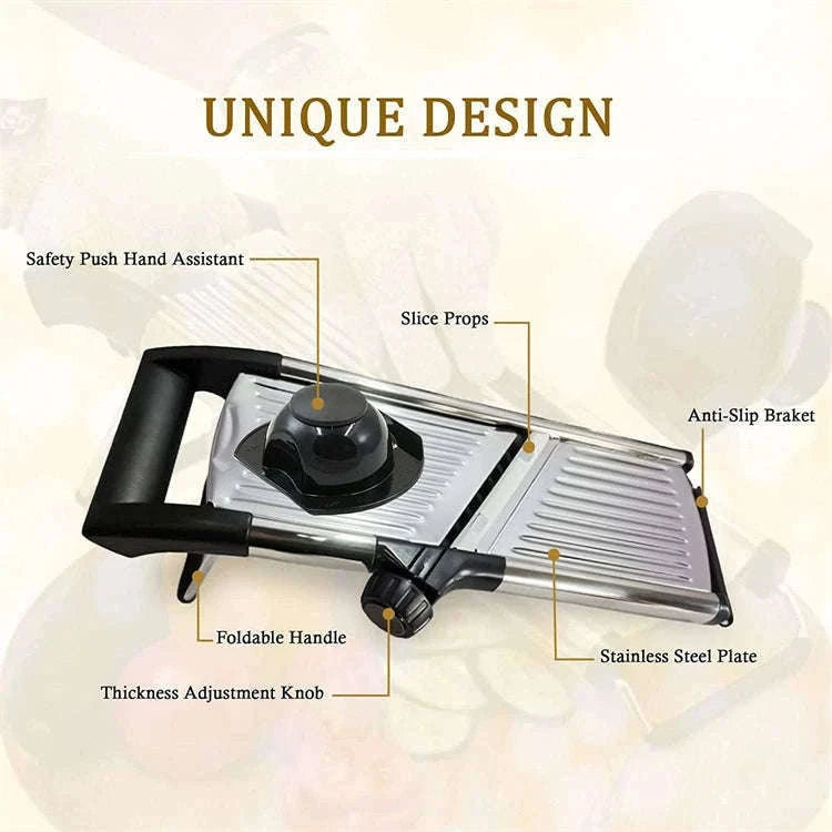Adjustable Mandoline Slicer Stainless Steel Vegetable Cutter-Default Title