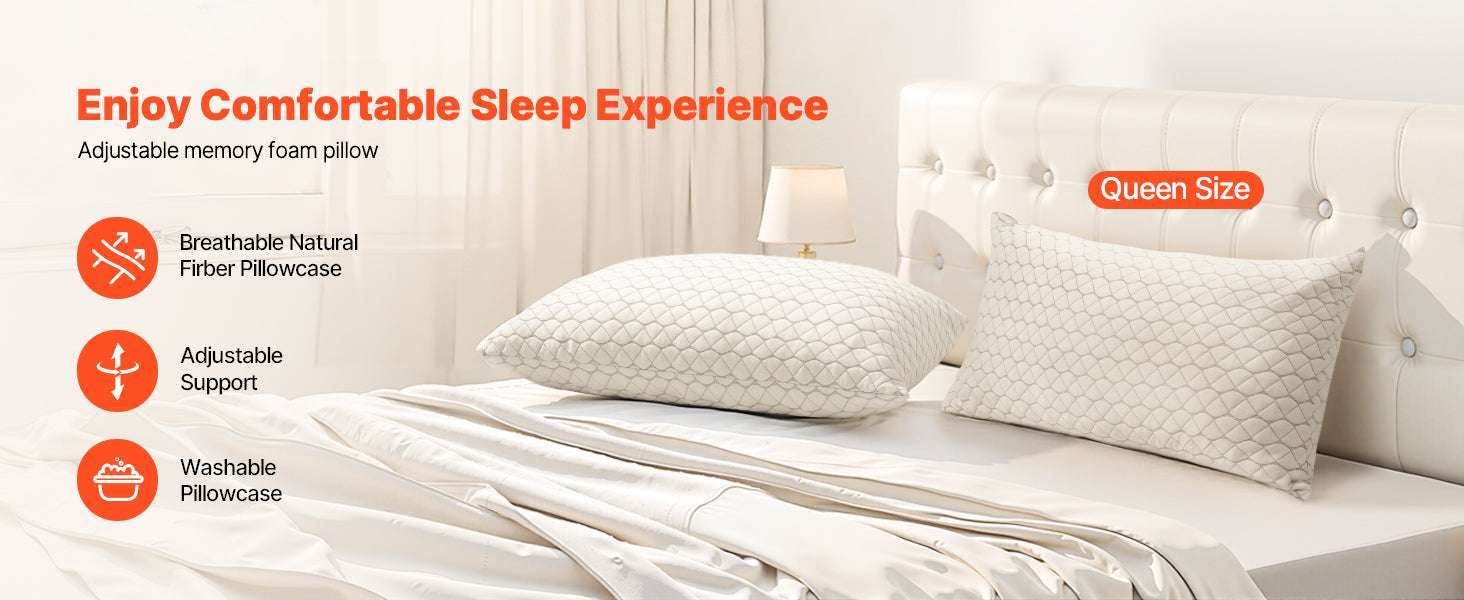 Adjustable Memory Foam Bed Pillow for Neck Support and Comfort-29.13x18.9in / United States