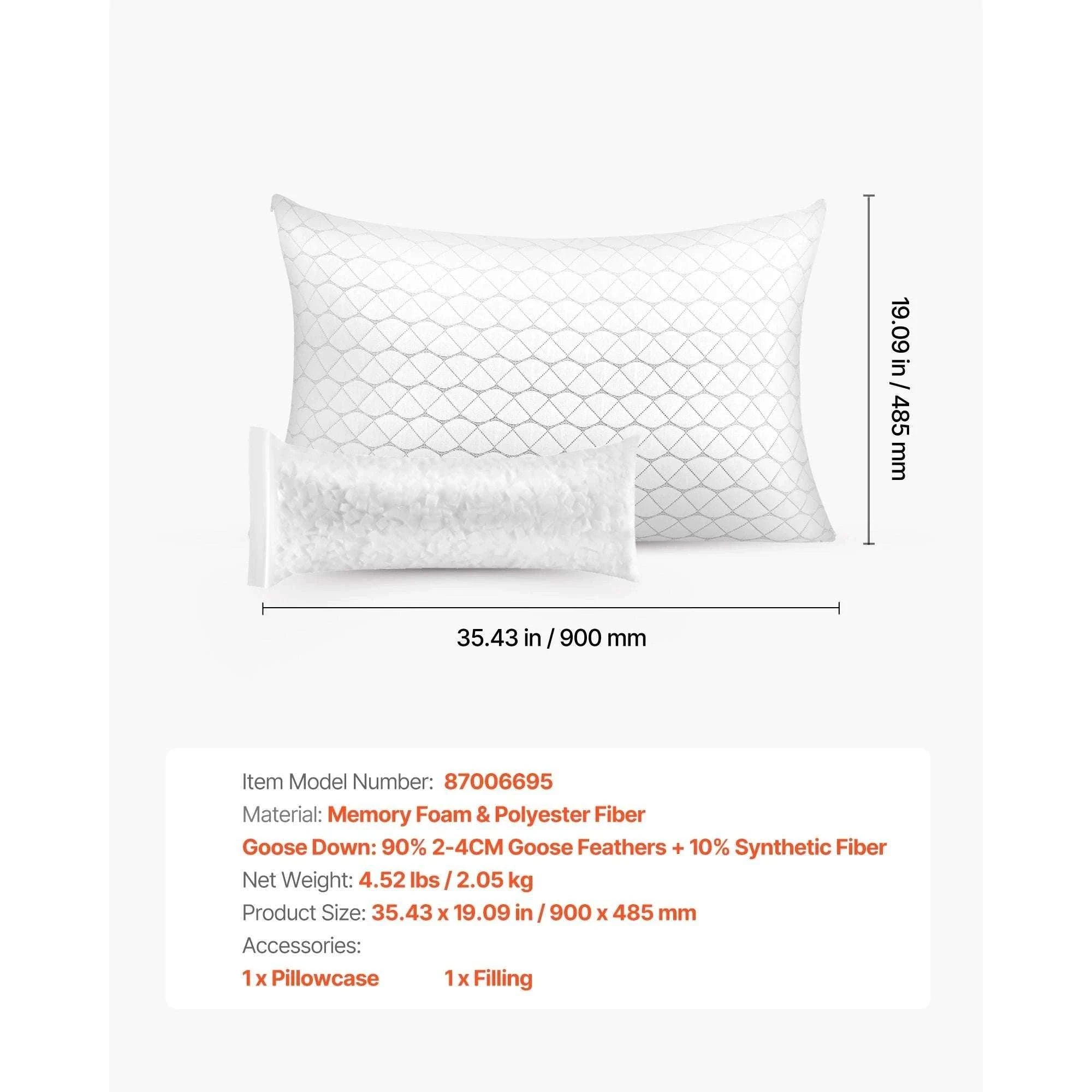 Adjustable Memory Foam Bed Pillow for Neck Support and Comfort-29.13x18.9in / United States