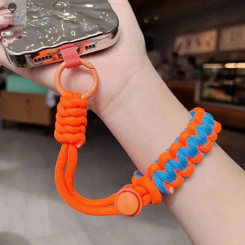 Adjustable Mobile Phone Lanyard for Hands-Free Outdoor Carry-Green purple / Polyester / Nylon