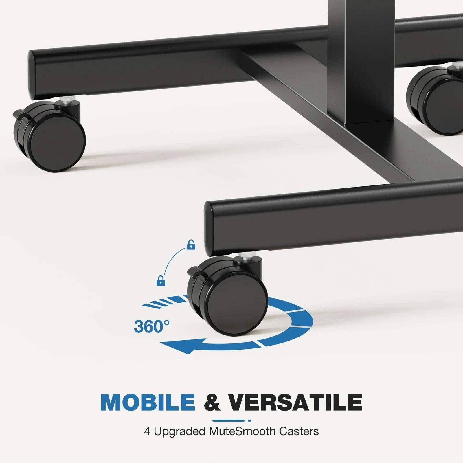 Adjustable Mobile Standing Desk Laptop Table with Wheels-black / United States