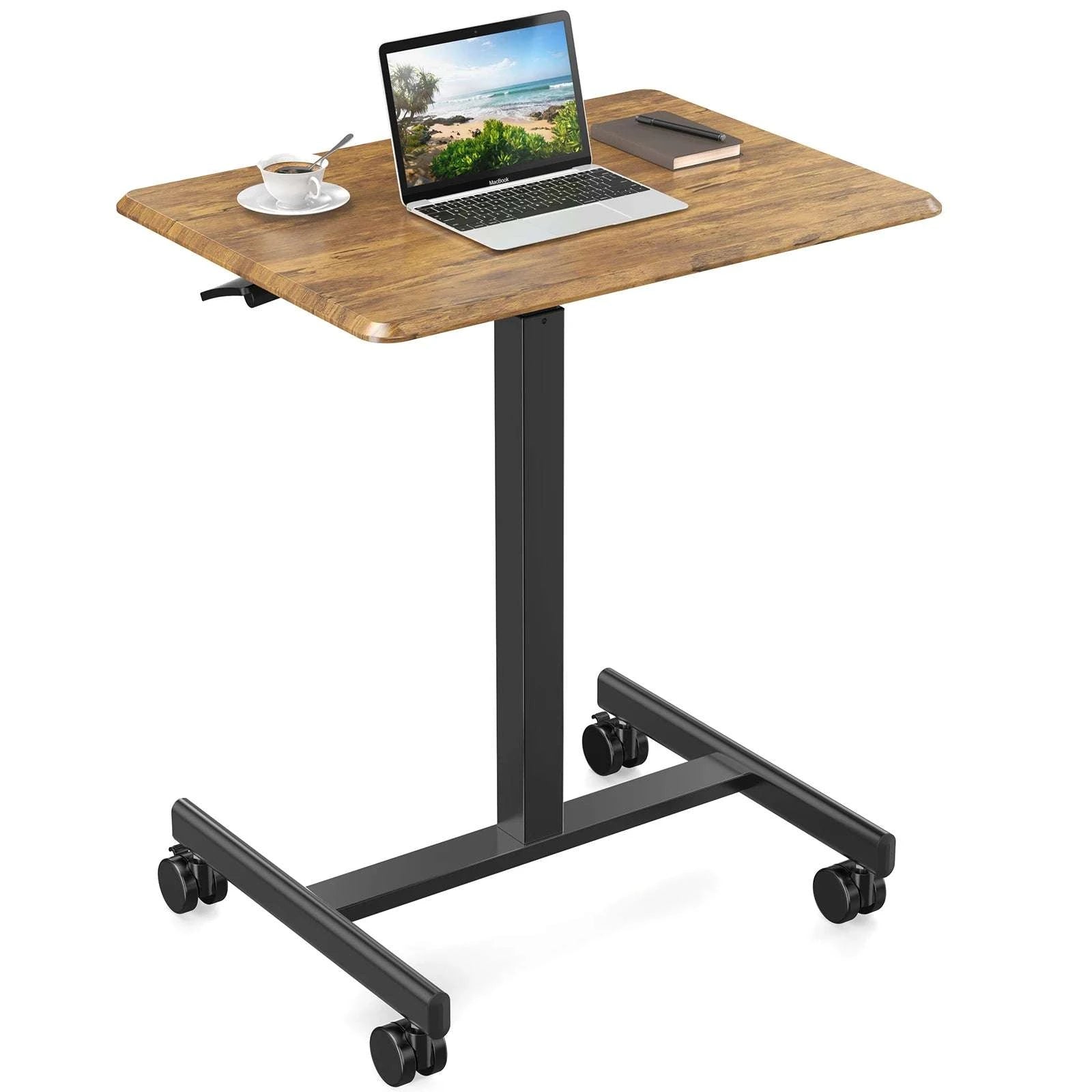 Adjustable Mobile Standing Desk with Wheels for Laptop Work-white / United States