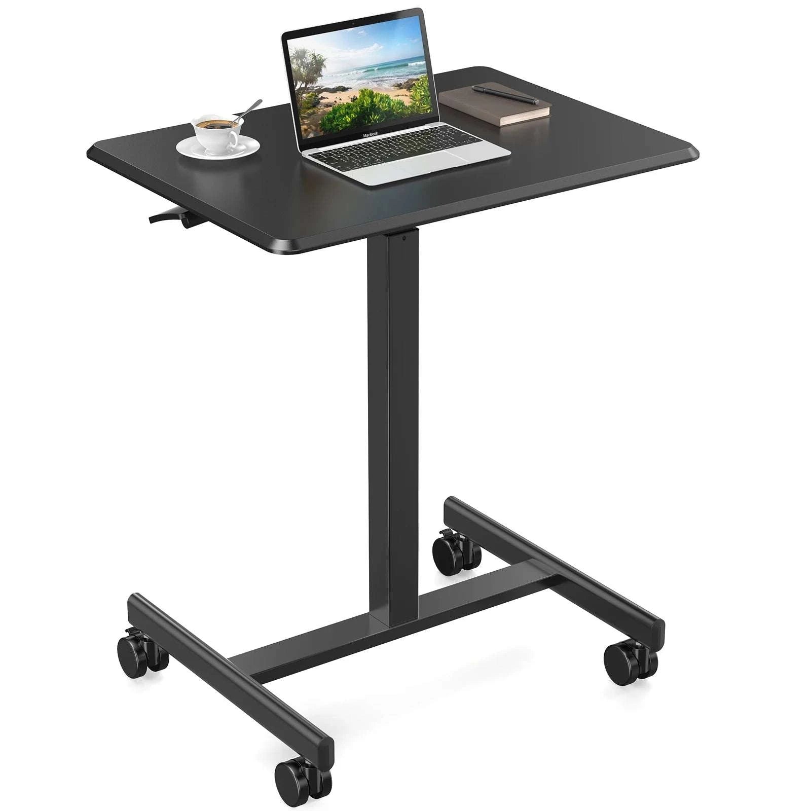 Adjustable Mobile Standing Desk with Wheels for Laptop Work-white / United States