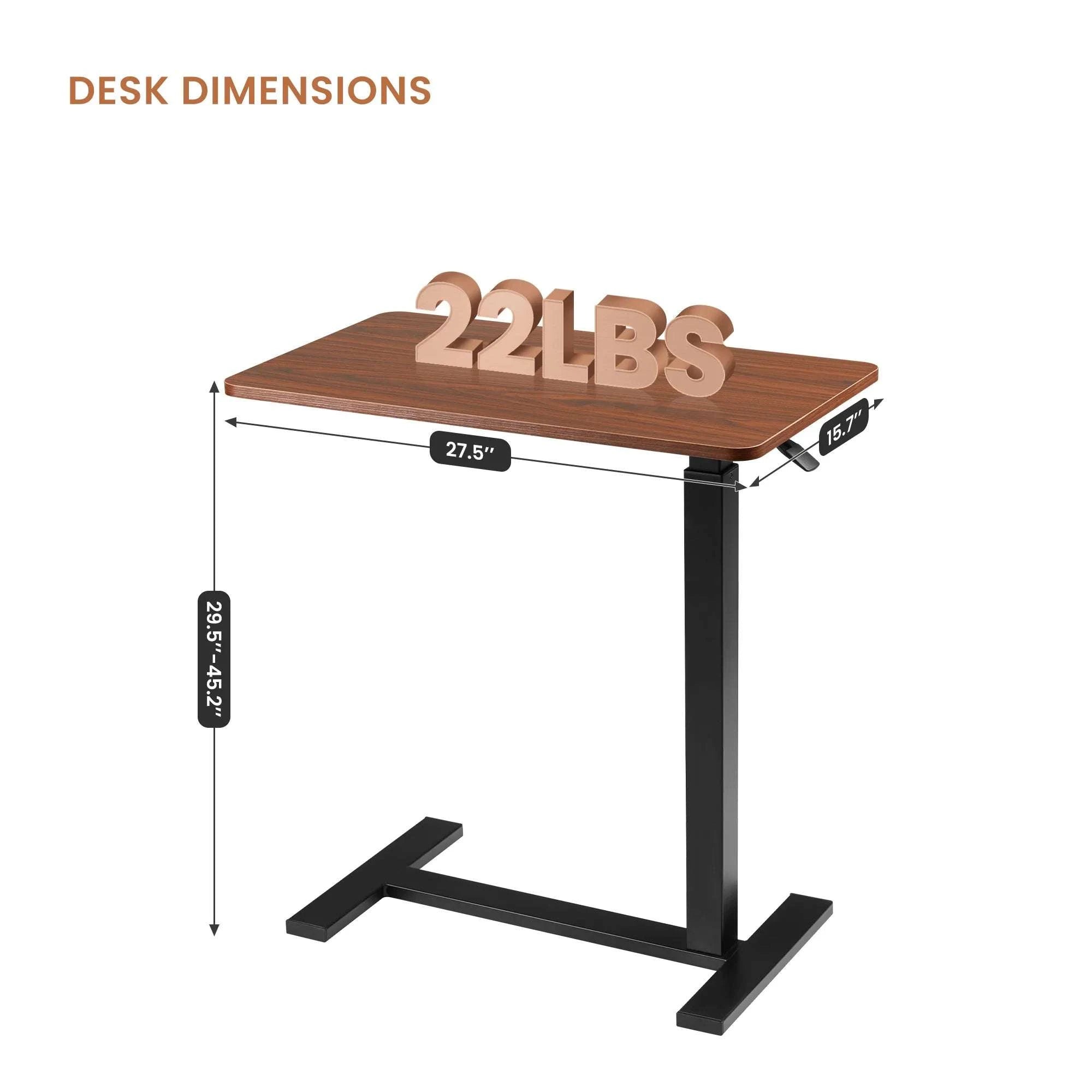 Adjustable Overbed Table for Laptop, Sofa & Bedside Use-black / United States