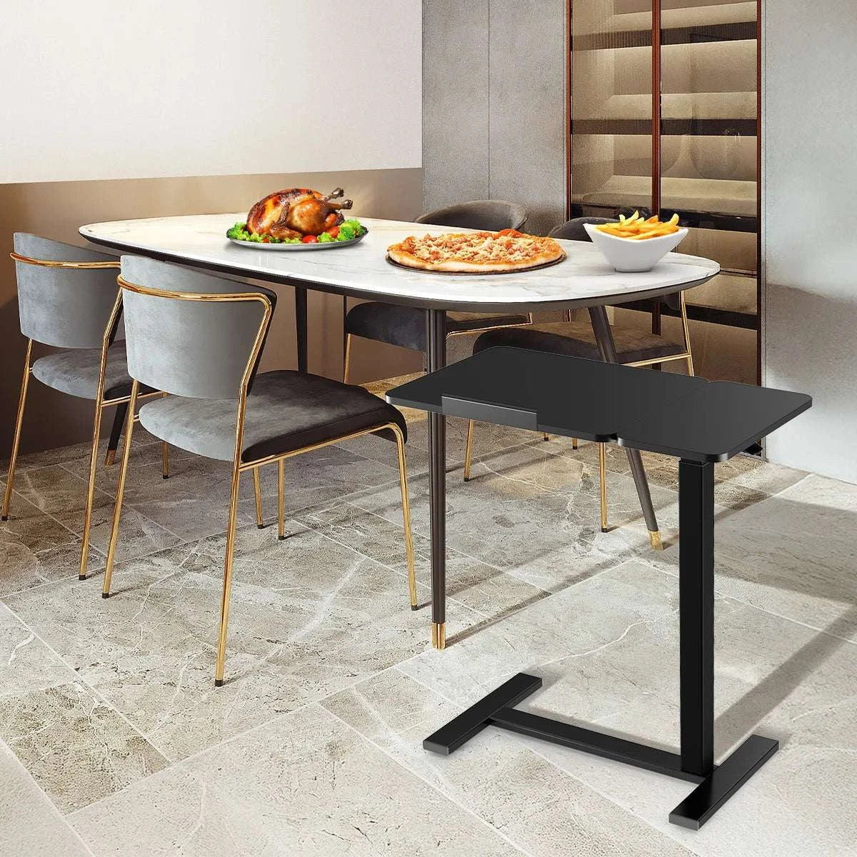 Adjustable Overbed Table for Laptop, Sofa & Bedside Use-black / United States