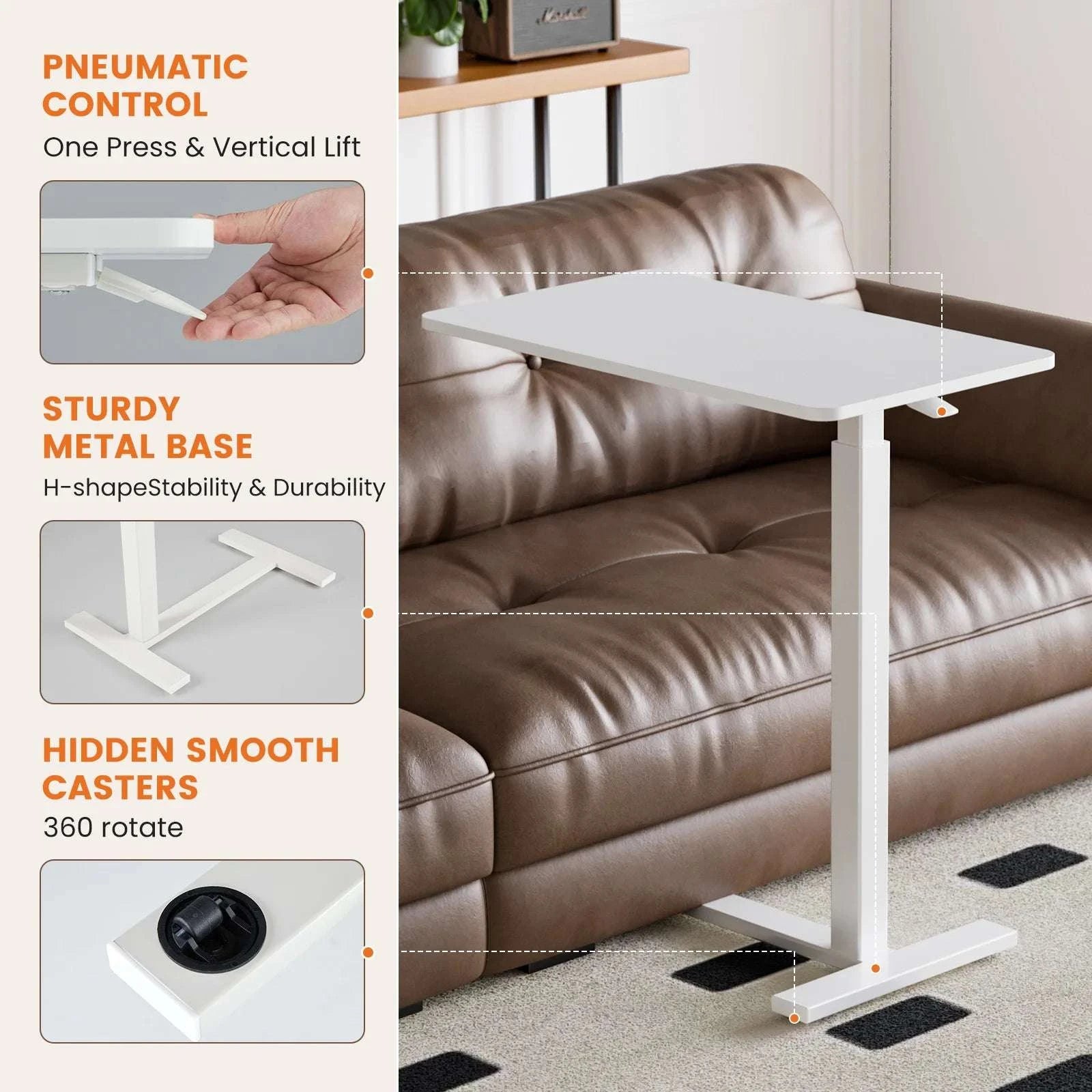 Adjustable Overbed Table for Laptop, Sofa & Bedside Use-black / United States