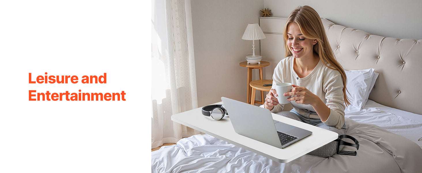 Adjustable Overbed Table with Wheels & Tilt Top for Bedside Work-Flip Desktop A / United States