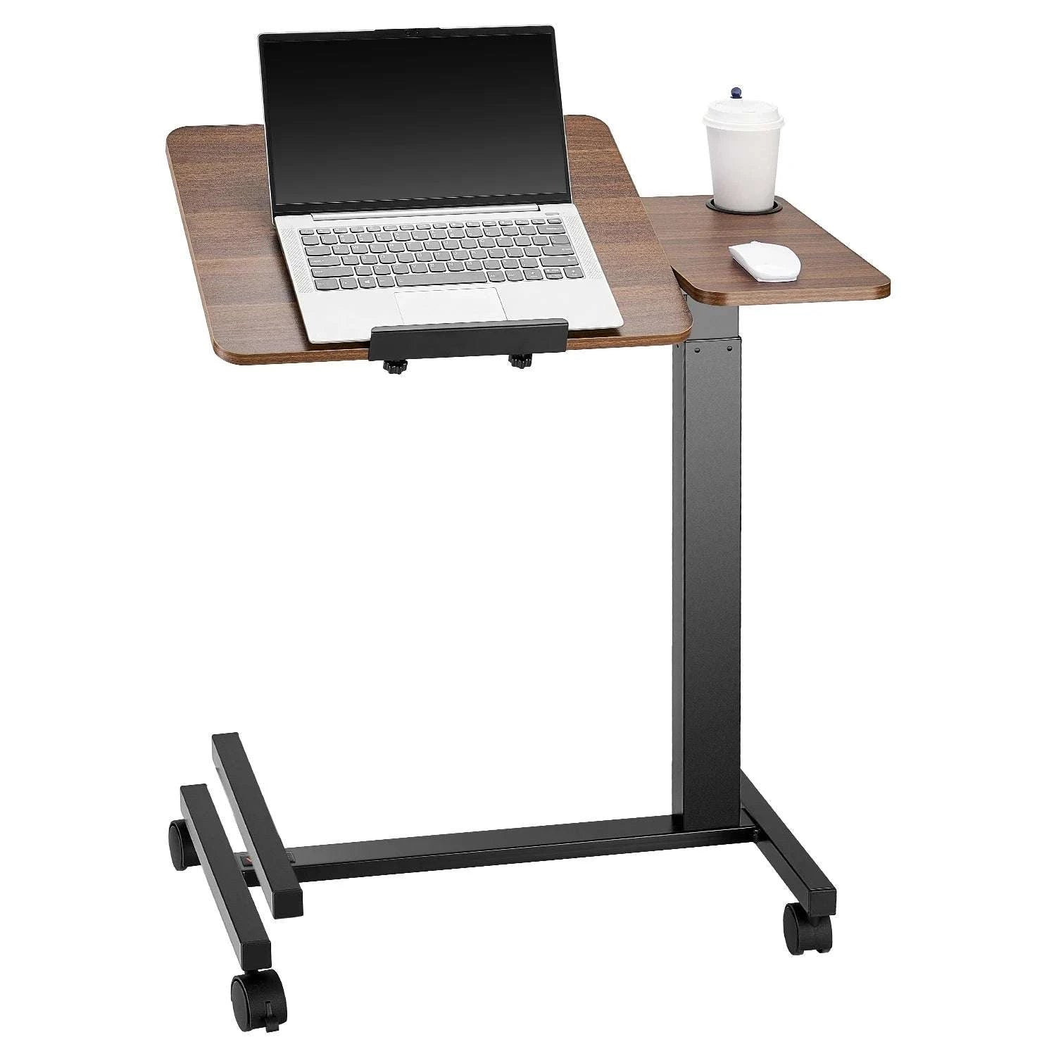 Adjustable Overbed Table with Wheels & Tilt Top for Bedside Work-Flip Desktop A / United States