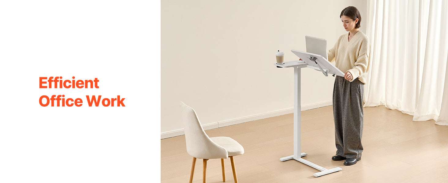 Adjustable Overbed Table with Wheels & Tilt Top for Bedside Work-Flip Desktop A / United States