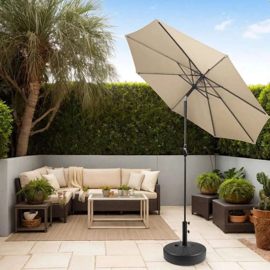 Adjustable Patio Umbrella Weighted Base, Fillable Anti-Wind Stand-United States