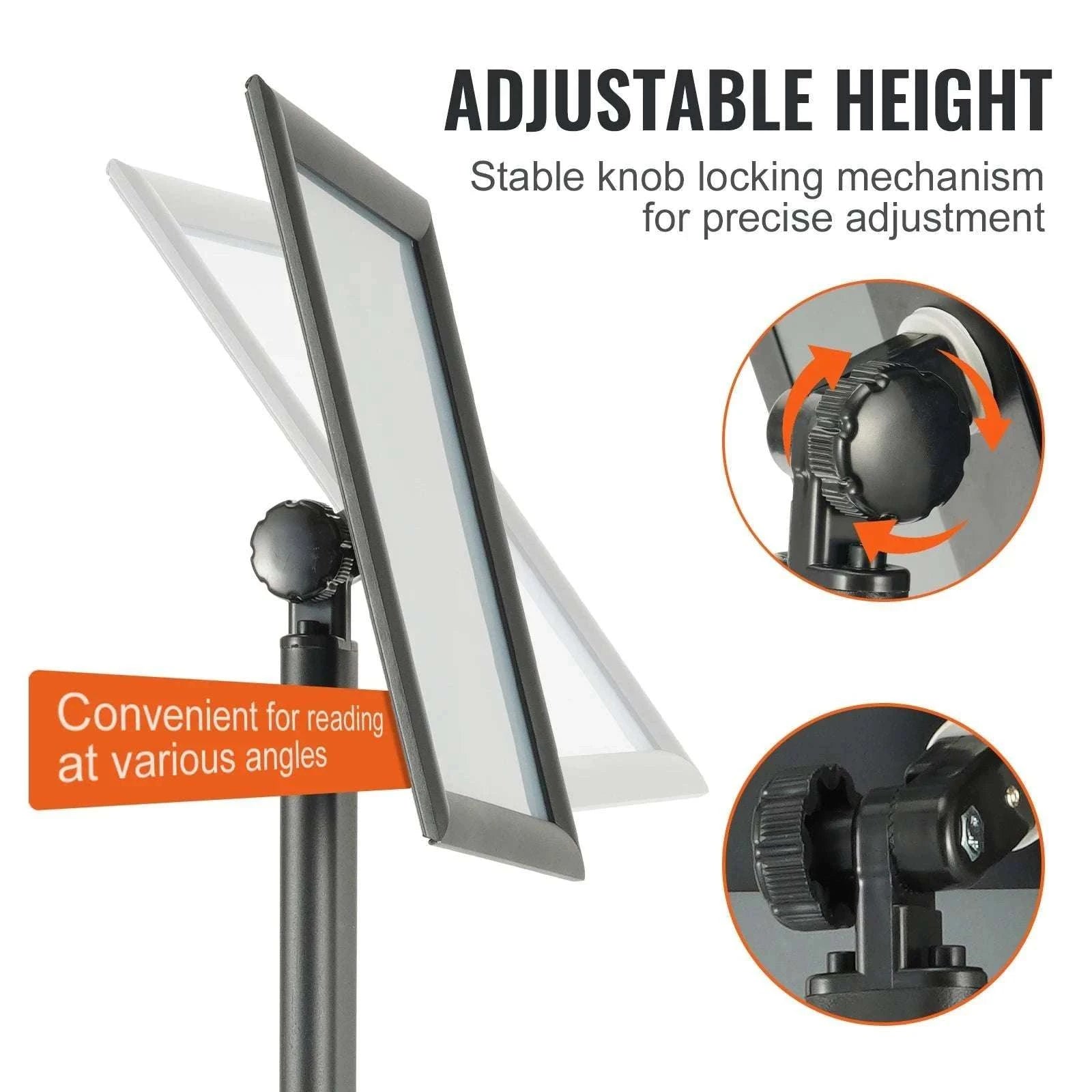 Adjustable Pedestal Sign Holder Floor Stand with Rotating Frame-11x17in / france