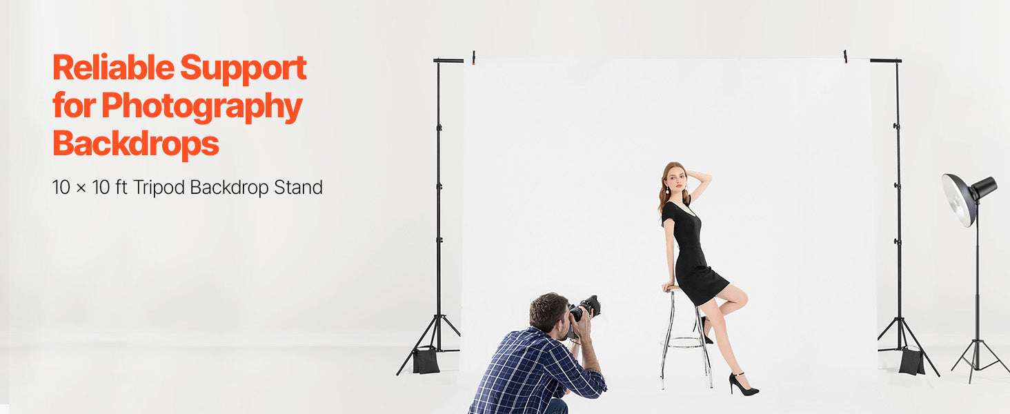 Adjustable Photo Backdrop Stand Kit with Tripod Base up to 10 ft-Moveable 7x10ft / spain