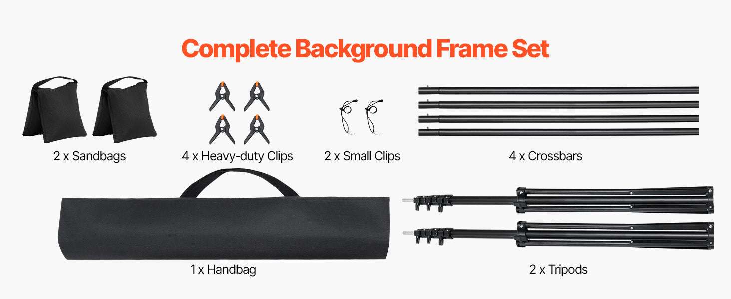 Adjustable Photo Backdrop Stand Kit with Tripod Base up to 10 ft-Moveable 7x10ft / spain