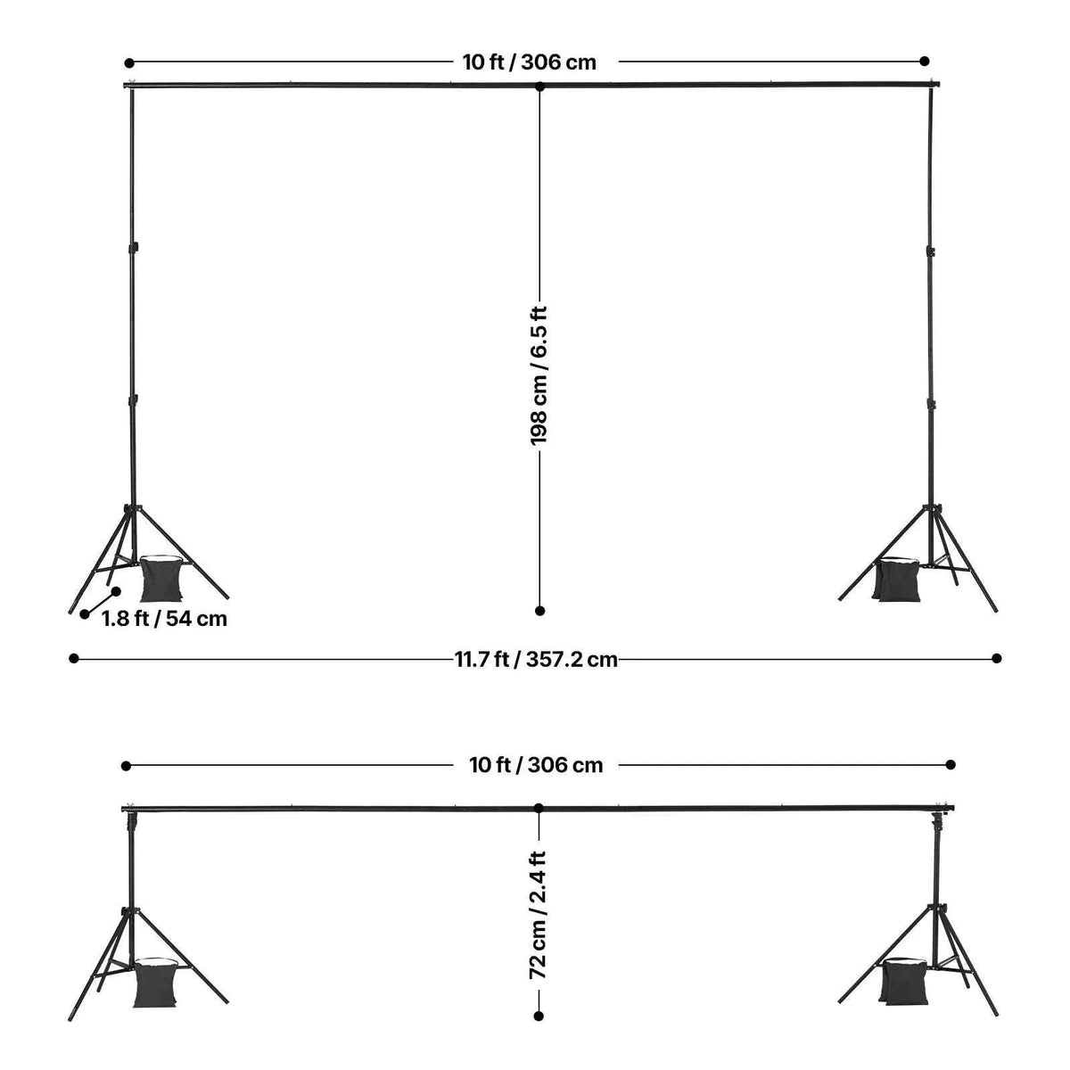 Adjustable Photo Backdrop Stand Kit with Tripod Base up to 10 ft-Moveable 7x10ft / spain