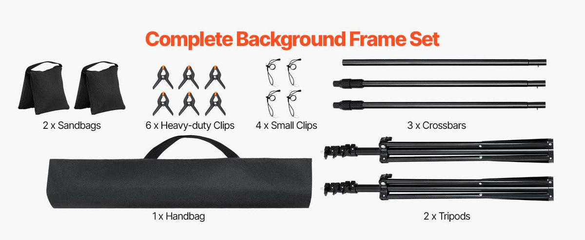 Adjustable Photo Backdrop Stand Kit with Tripod Base up to 10 ft-Moveable 7x10ft / spain