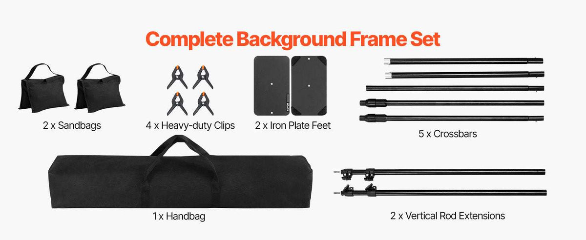 Adjustable Photo Backdrop Stand Kit with Tripod Base up to 10 ft-Moveable 7x10ft / spain