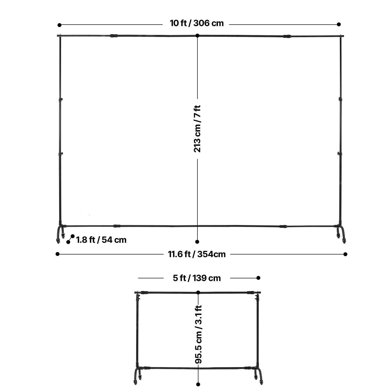 Adjustable Photo Backdrop Stand Kit with Tripod Base up to 10 ft-Moveable 7x10ft / spain