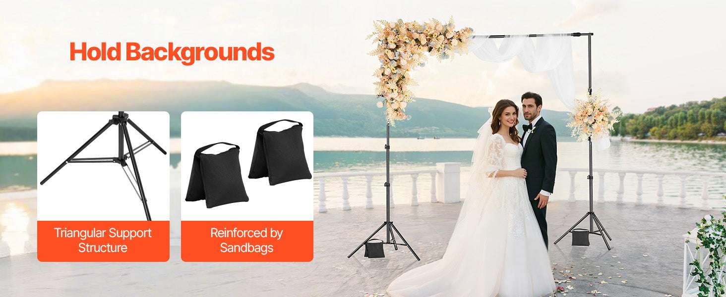 Adjustable Photo Backdrop Stand Kit with Tripod Base up to 10 ft-Moveable 7x10ft / spain