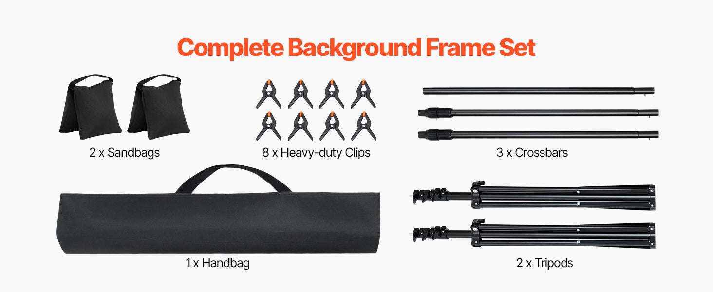 Adjustable Photo Backdrop Stand Kit with Tripod Base up to 10 ft-Moveable 7x10ft / spain