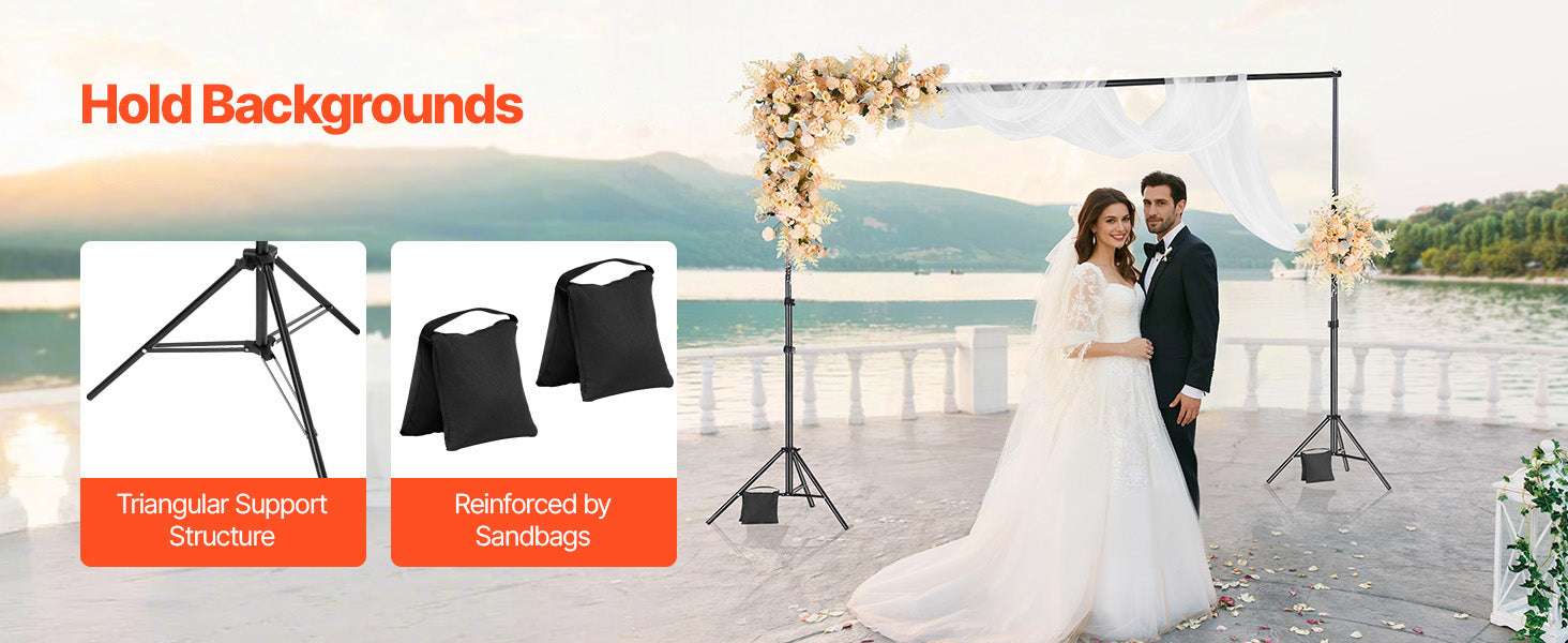 Adjustable Photo Backdrop Stand Kit with Tripod Base up to 10 ft-Moveable 7x10ft / spain