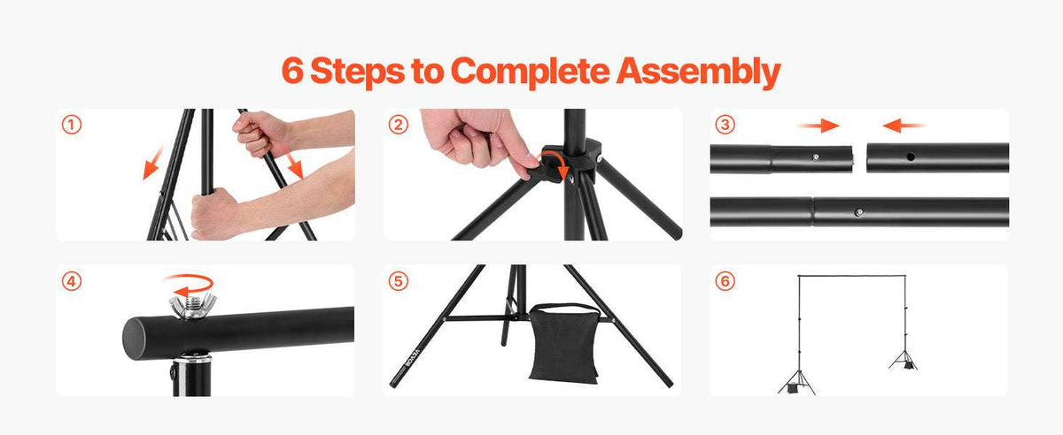 Adjustable Photo Backdrop Stand Kit with Tripod Base up to 10 ft-Moveable 7x10ft / spain