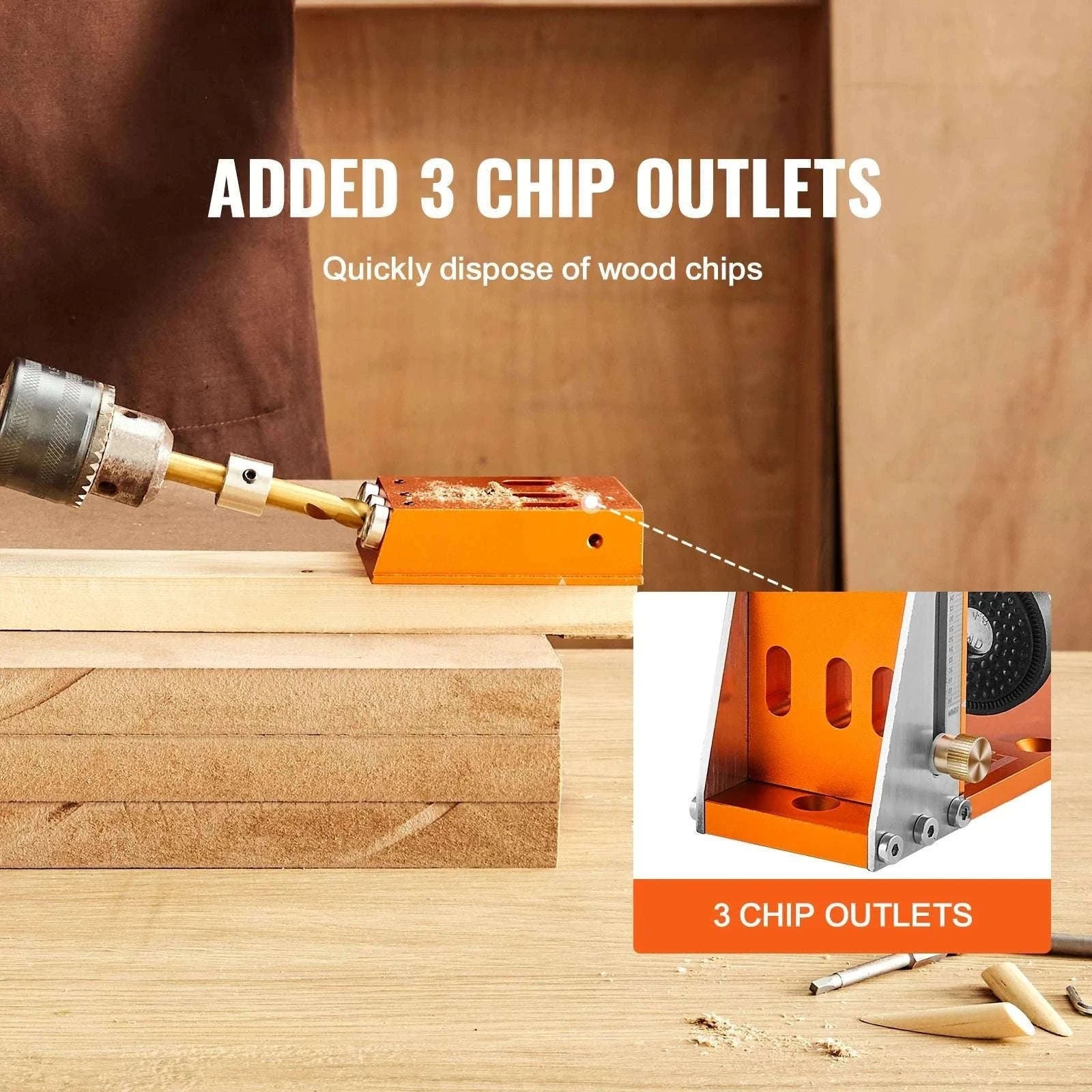 Adjustable Pocket Hole Jig Kit with Drill Bits & 30-Piece Set-30 PCs / United States