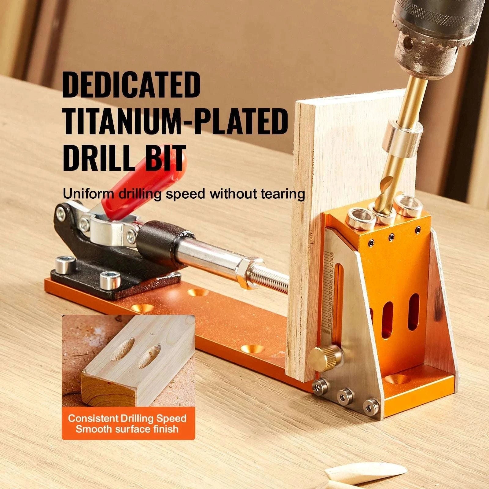 Adjustable Pocket Hole Jig Kit with Drill Bits & 30-Piece Set-30 PCs / United States