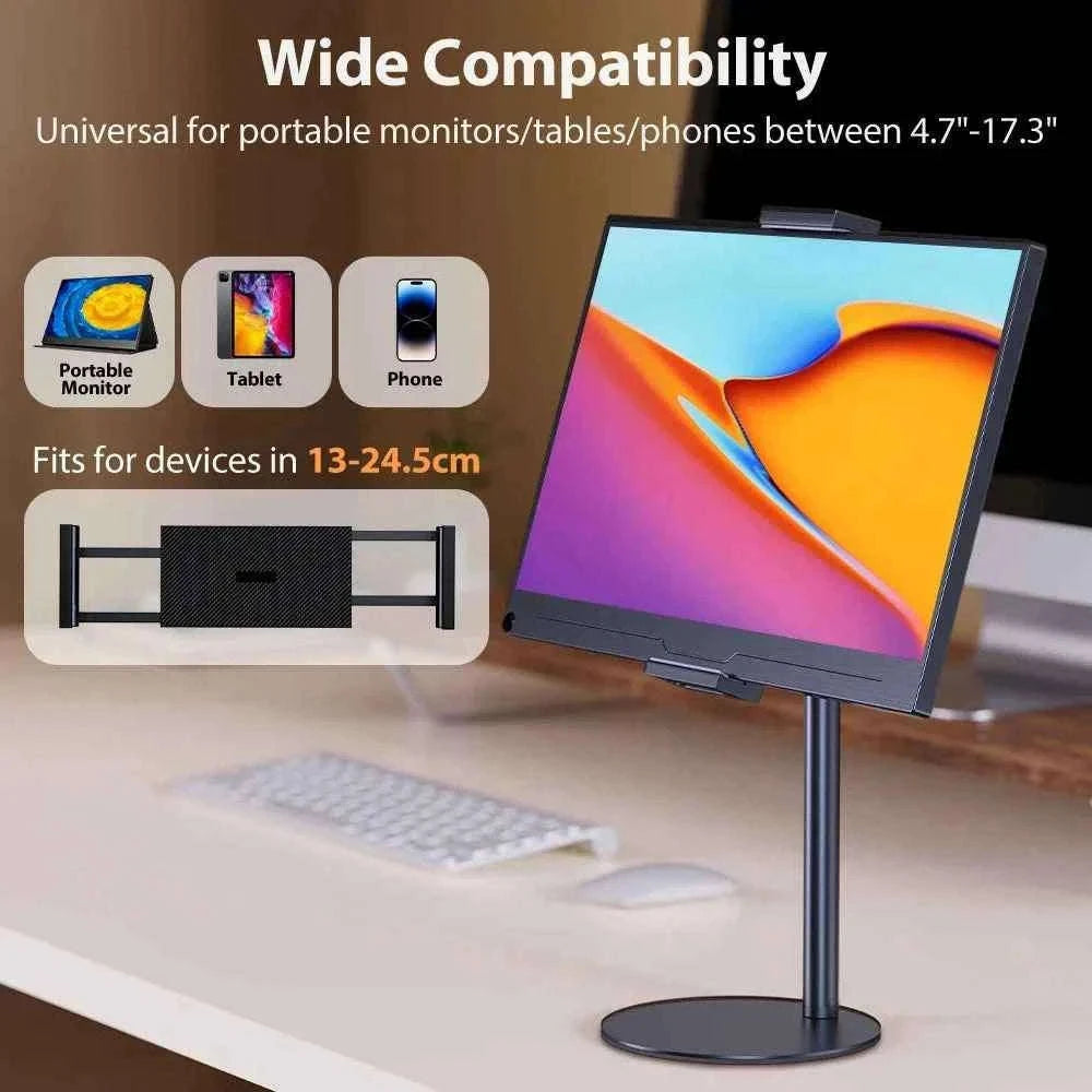 Adjustable Portable Monitor Stand for 10-20 Inch Devices-black