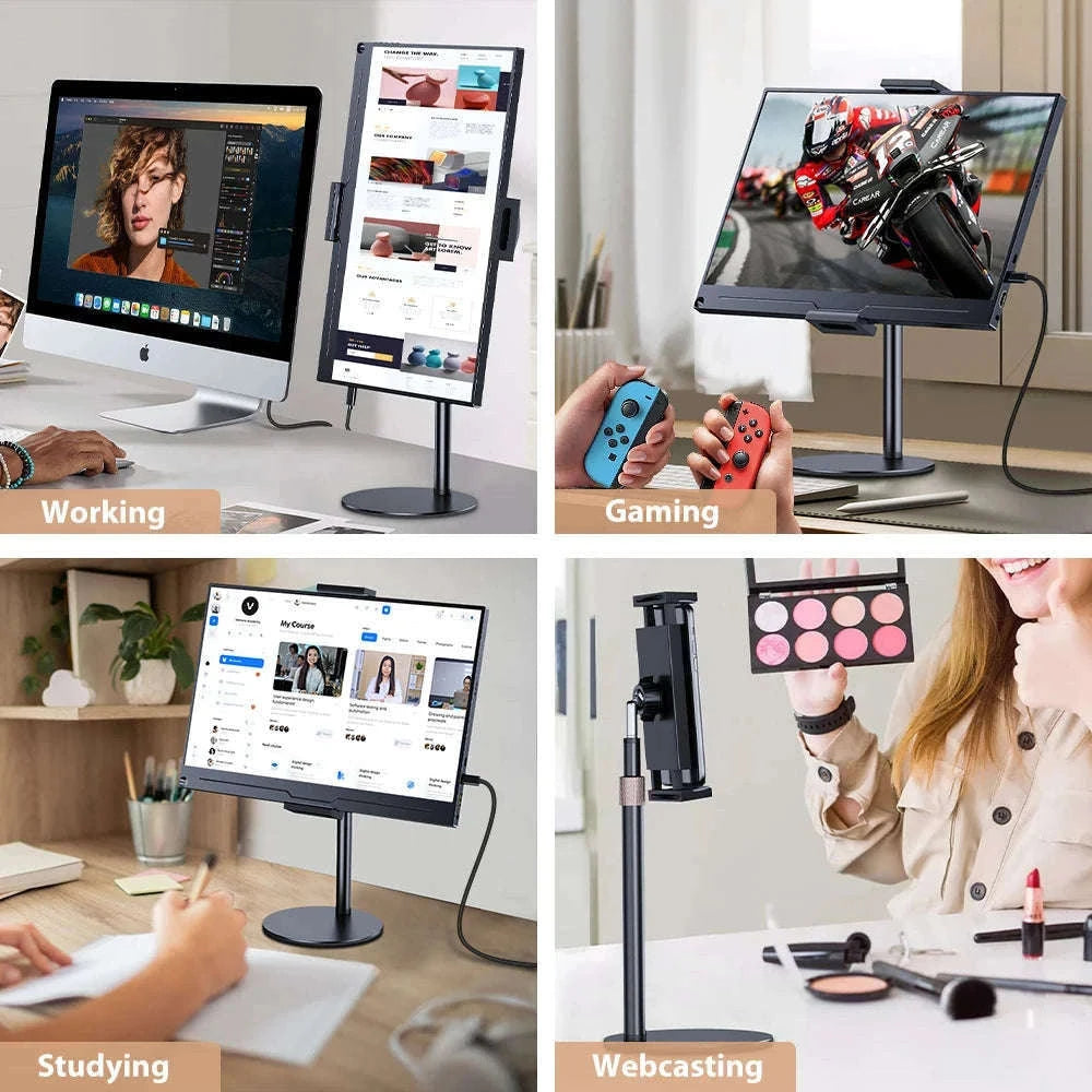 Adjustable Portable Monitor Stand for 10-20 Inch Devices-black