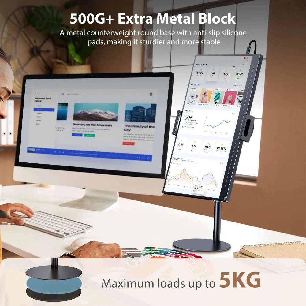 Adjustable Portable Monitor Stand for 10-20 Inch Devices-black