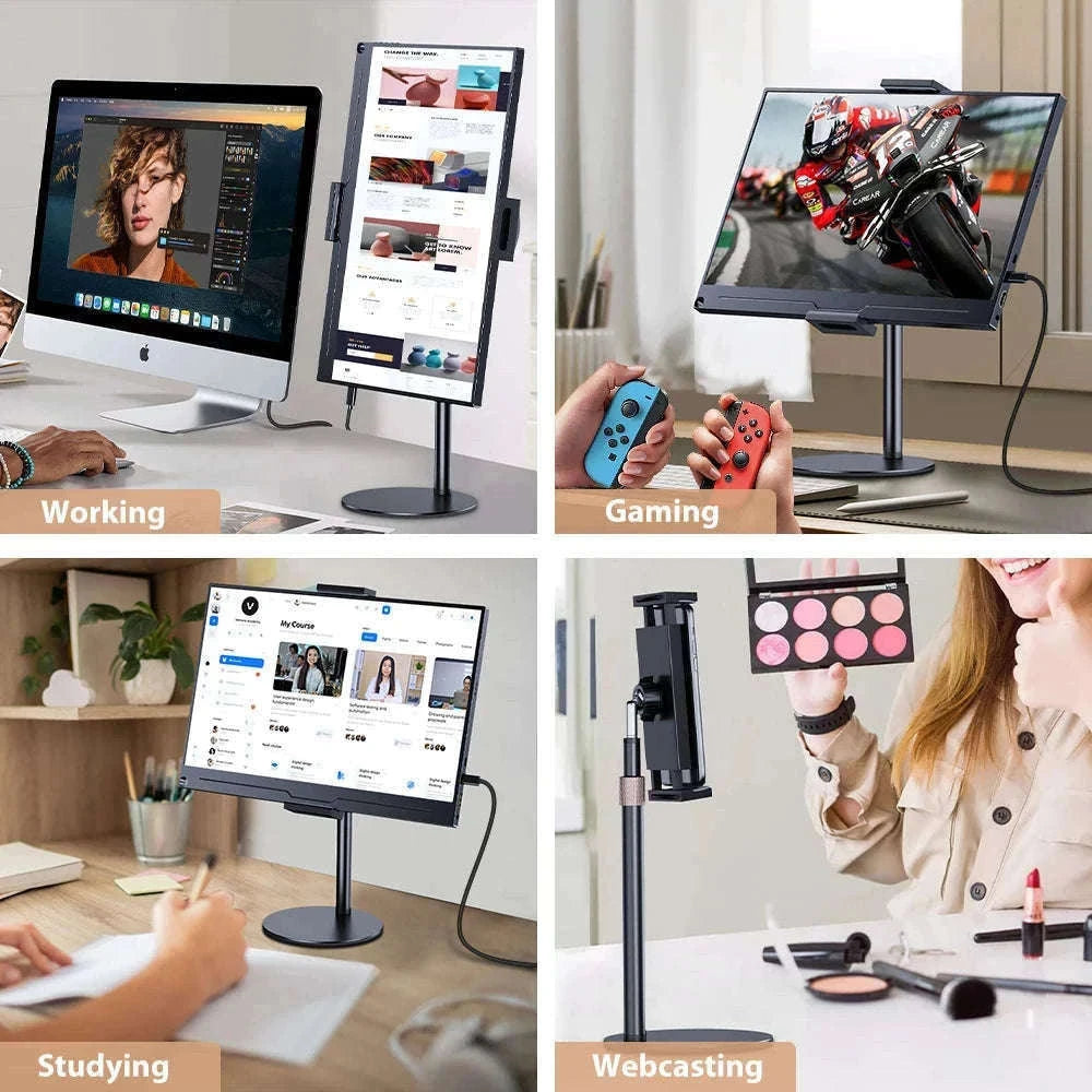 Adjustable Portable Monitor Stand for 10-20 Inch Devices-black