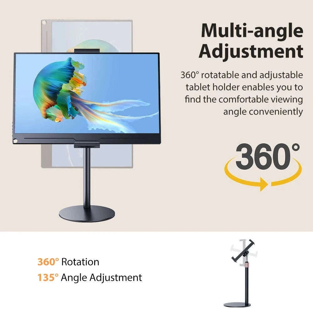 Adjustable Portable Monitor Stand for 10-20 Inch Devices-black