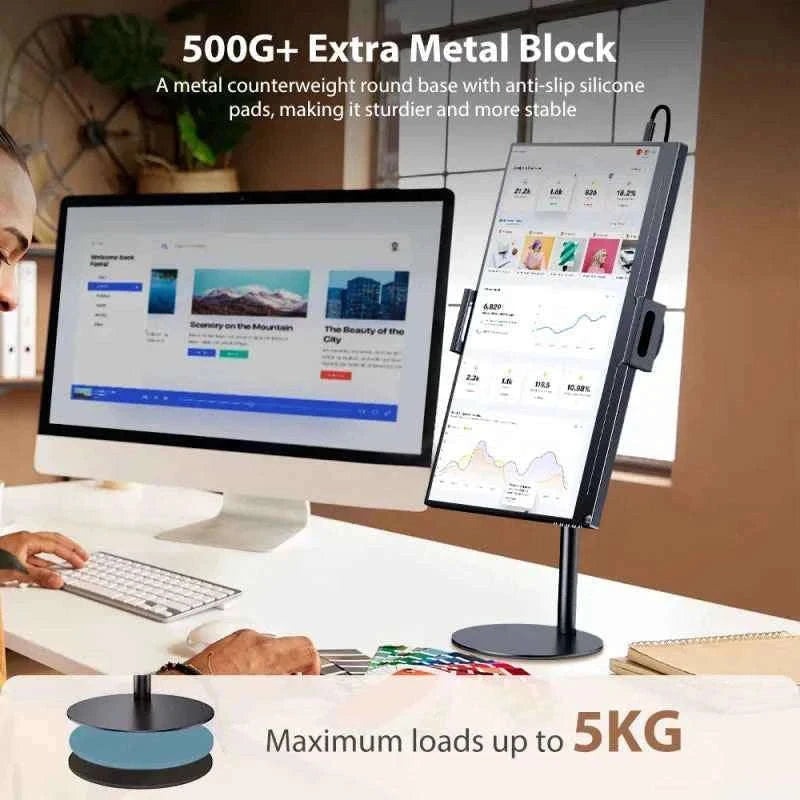 Adjustable Portable Monitor Stand for 10-20 Inch Devices-black
