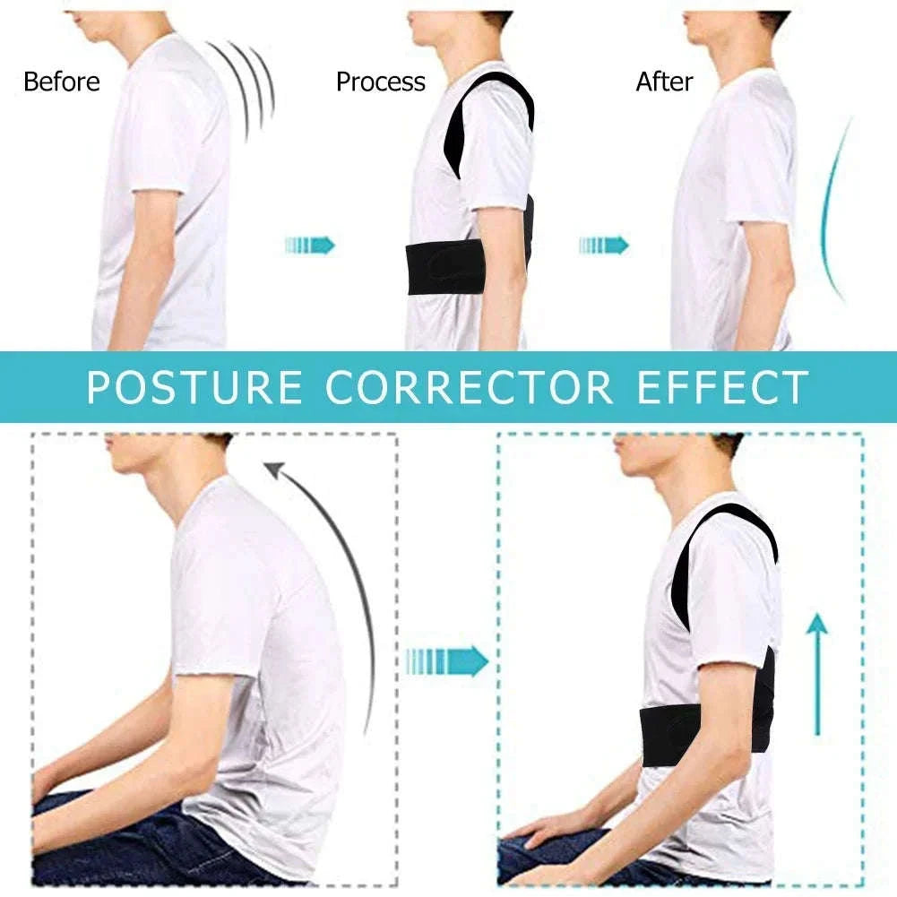 Adjustable Posture Corrector Back Support Brace for Spine Alignment-United States / XXXL (80-90KG)