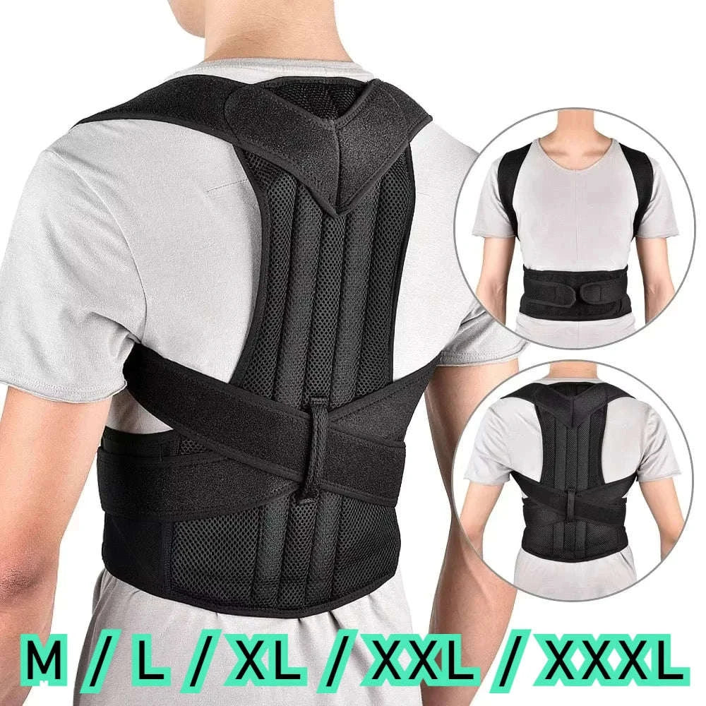 Adjustable Posture Corrector Back Support Brace for Spine Alignment-United States / XXXL (80-90KG)