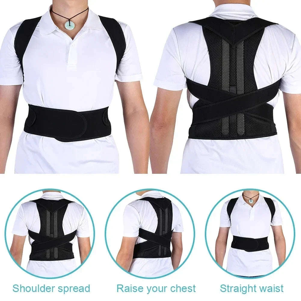 Adjustable Posture Corrector Back Support Brace for Spine Alignment-United States / XXXL (80-90KG)