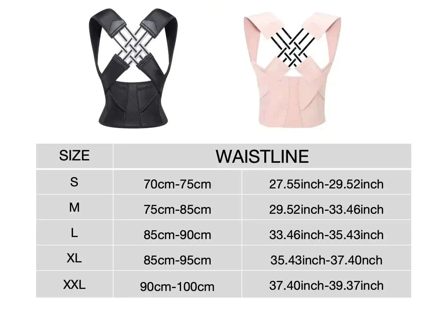 Adjustable Posture Corrector for Back Alignment-Black / S