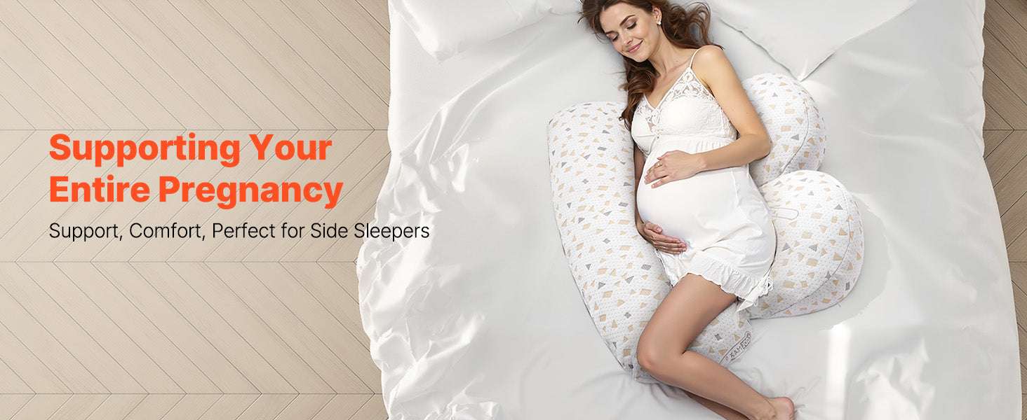 Adjustable Pregnancy Pillow with Washable Cover & Full Body Support-