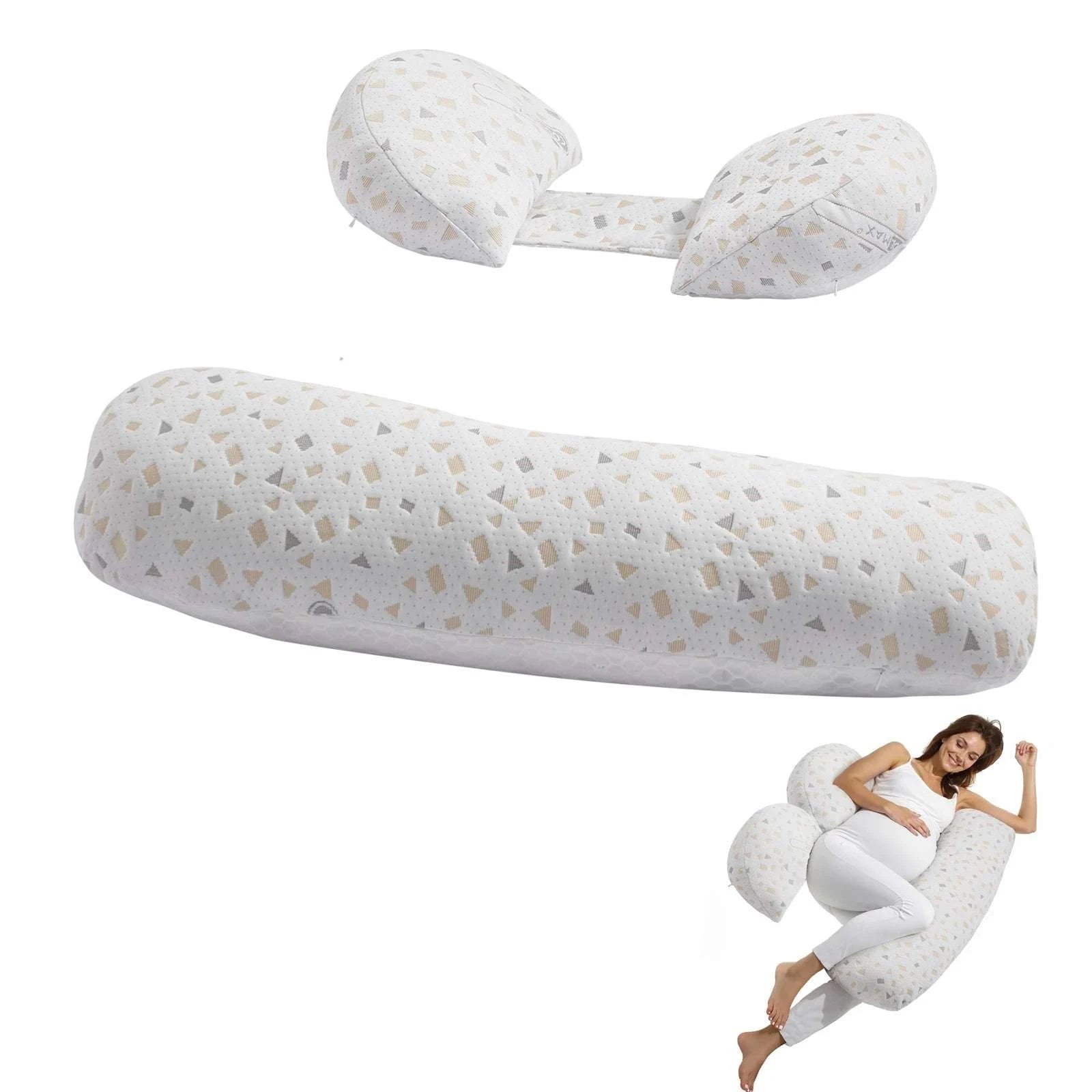 Adjustable Pregnancy Pillow with Washable Cover & Full Body Support-