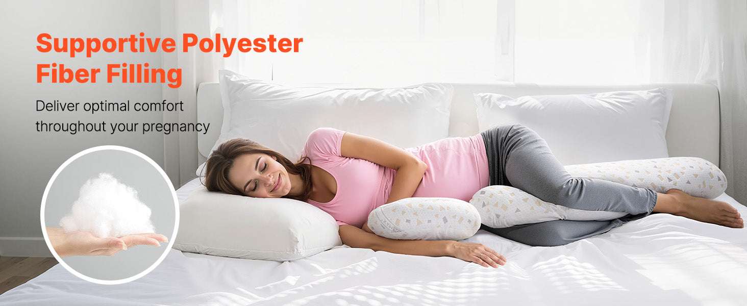 Adjustable Pregnancy Pillow with Washable Cover & Full Body Support-