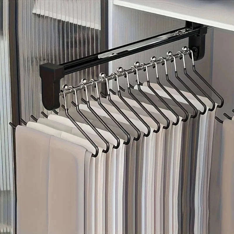 Adjustable Pull-Out Clothes Storage Rod for Wardrobes-25cm