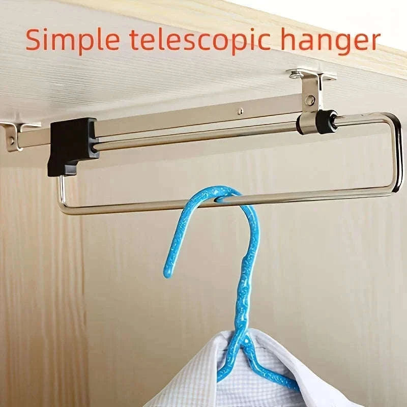 Adjustable Pull-Out Clothes Storage Rod for Wardrobes-25cm