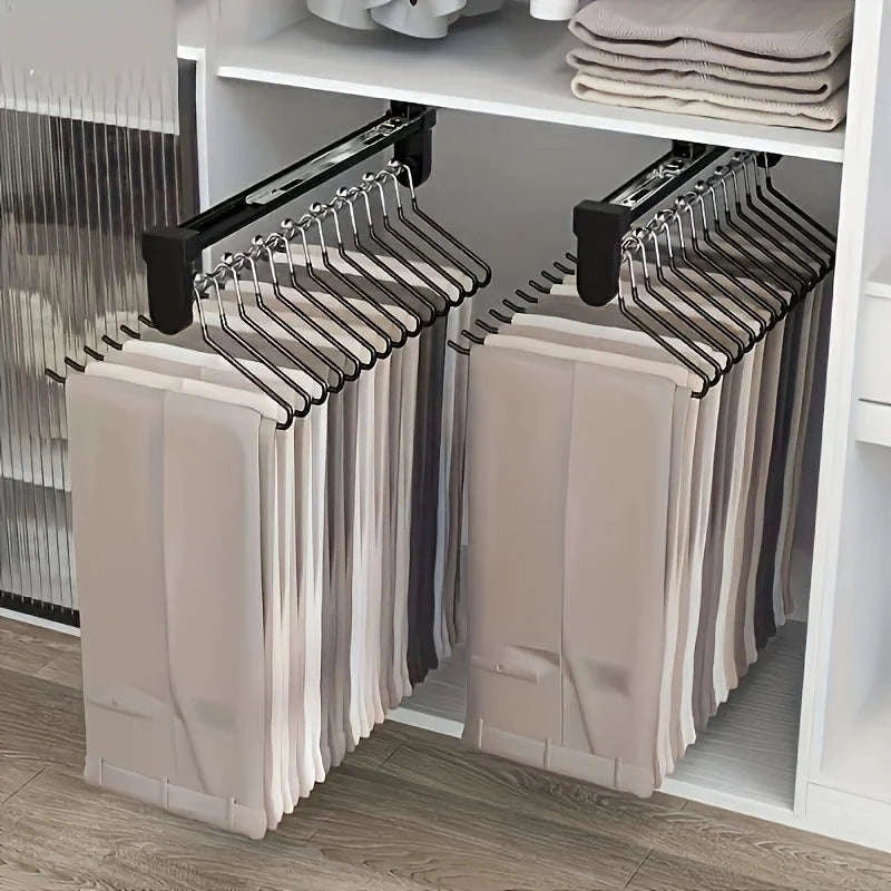 Adjustable Pull-Out Clothes Storage Rod for Wardrobes-25cm