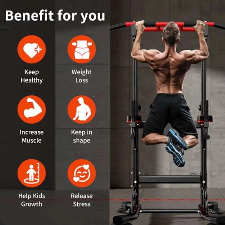 Adjustable Pull-Up Bar & Dip Station for Full Body Home Workouts-United States