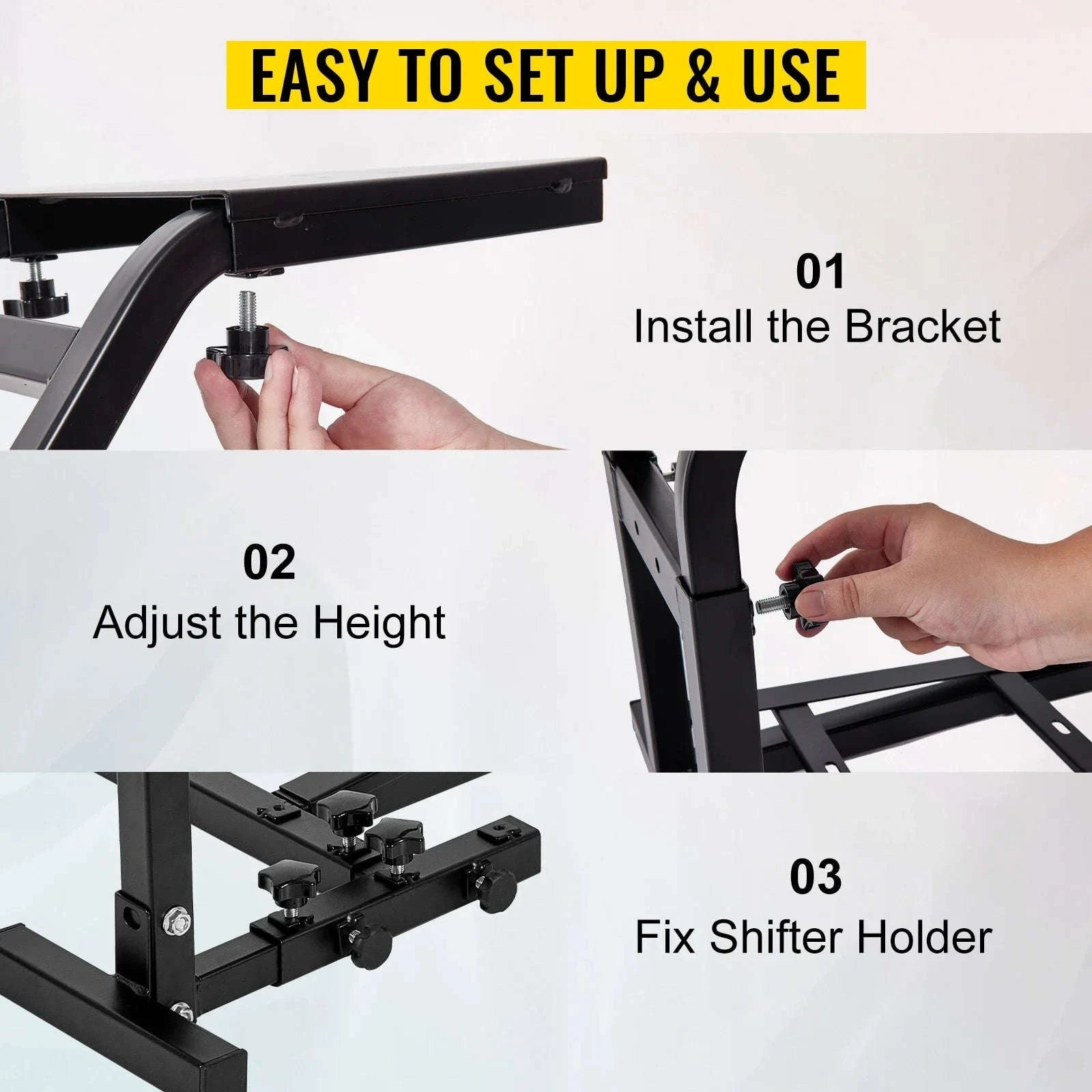 Adjustable Racing Wheel Stand for Logitech, Fanatec & Thrustmaster-Black / Poland