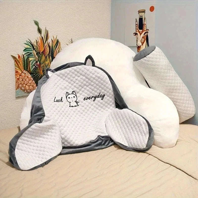 Adjustable Reading Pillow with Ergonomic Back Support-grey