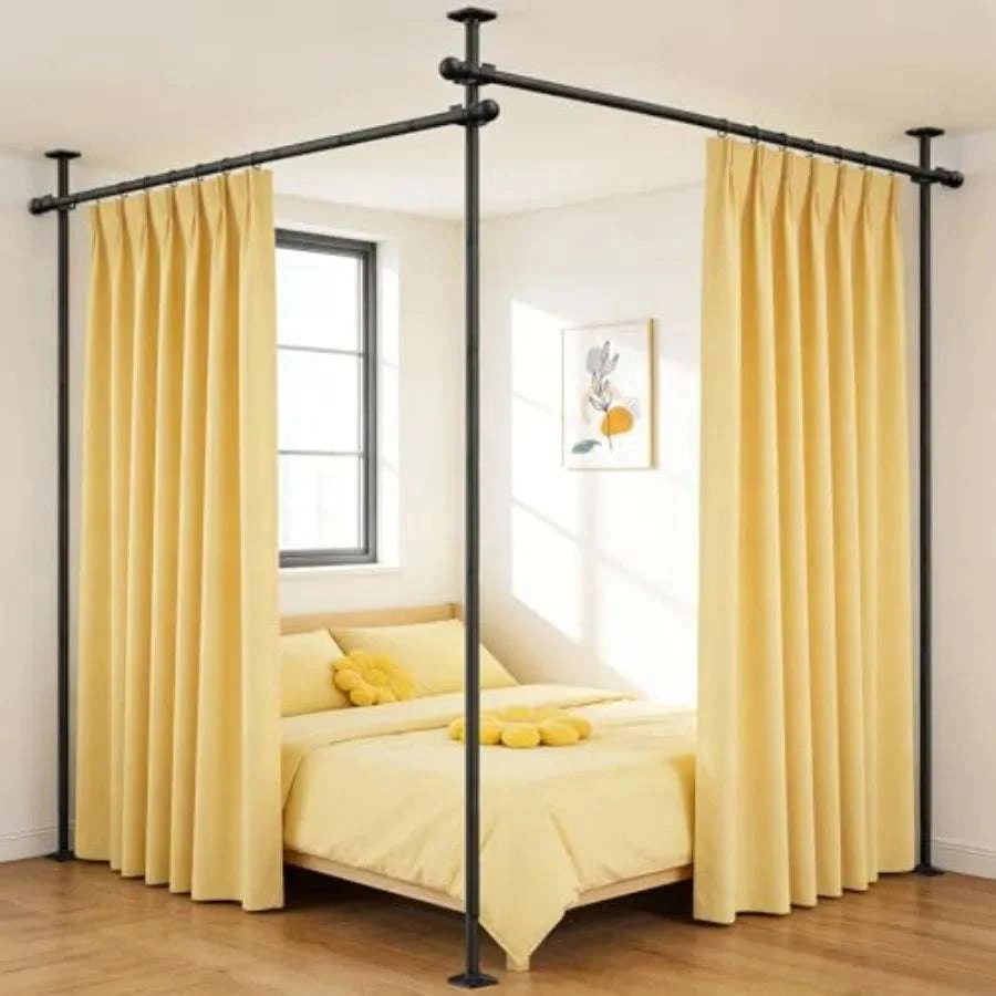 Adjustable Room Divider Curtain Rod for Privacy 10–11ft Height-United States