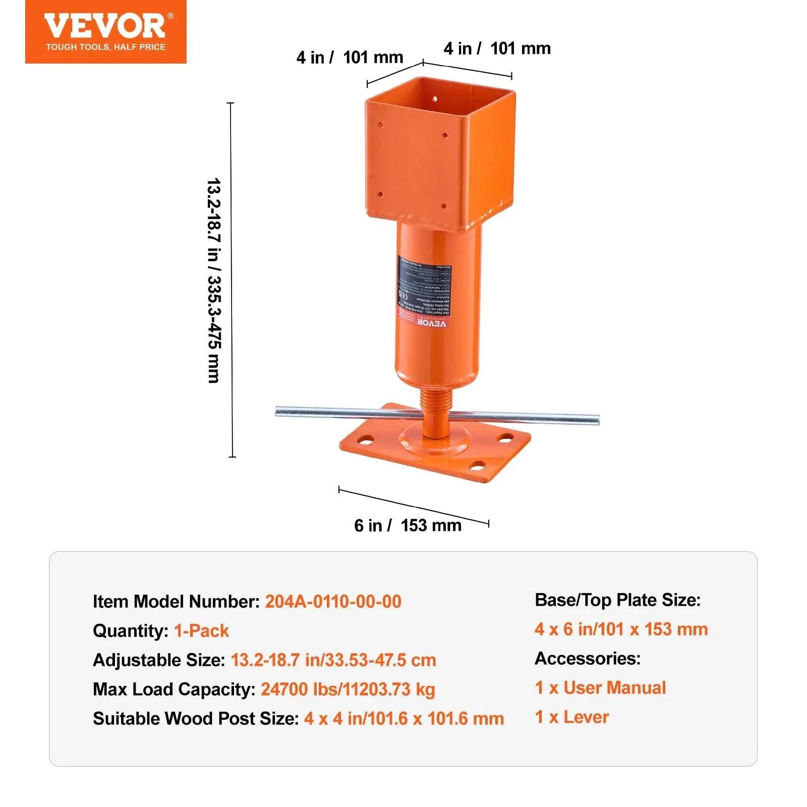 Adjustable Screw Jack Post 24700 lb House Floor Support Jack-24700 lbs / United States